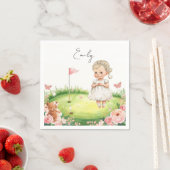 Golf Baby Mädchen auf Putting Grünfläche Serviette (Beispiel)