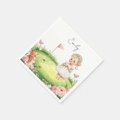 Golf Baby Mädchen auf Putting Grünfläche Serviette (Ecke)