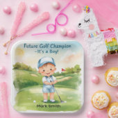 Golf Baby-Party "Es ist ein Junge" Pappteller (Party)