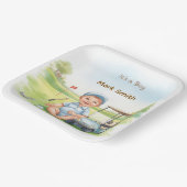 Golf Baby-Party "Es ist ein Junge" Pappteller (Gewinkelt)