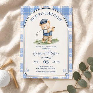 Golf-Baby-Party, Neu im Club Teddybär Einladung