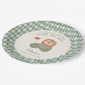 Golf Baby Shower A Little Putter Preppy Argyle   Pappteller (Schrägansicht)