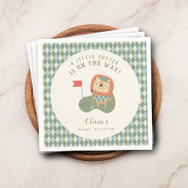 Golf Baby Shower A Little Putter Preppy Argyle   Serviette