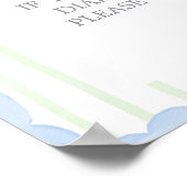 Golf baby shower Diaper Raffle sign Poster (Ecke)