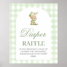 Golf baby shower Diaper Raffle sign