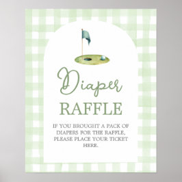 Golf baby shower Diaper Raffle sign Poster