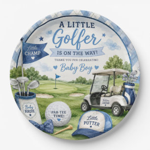 Golf-Baby-Shower mit Golfplatz-Thema für Jungen  Pappteller