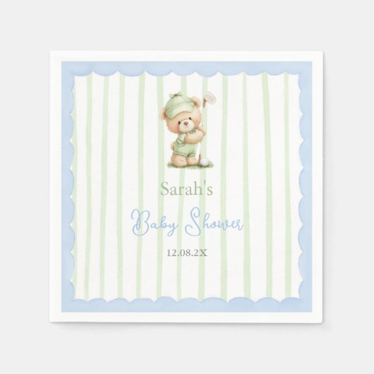 Golf Baby Shower Napkins Serviette (Vorderseite)