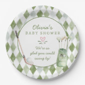 Golf-Baby-Shower-Papierteller Pappteller (Vorderseite)