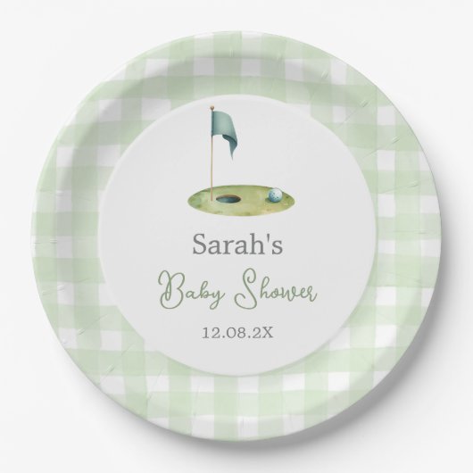 Golf Baby Shower Pappteller (Vorderseite)