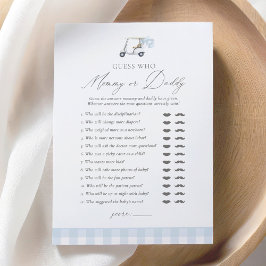 Golf Baby Shower raten, wer Mama oder Papa Einladung