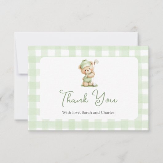 Golf  Baby Shower Thank You Card Dankeskarte (Vorderseite)