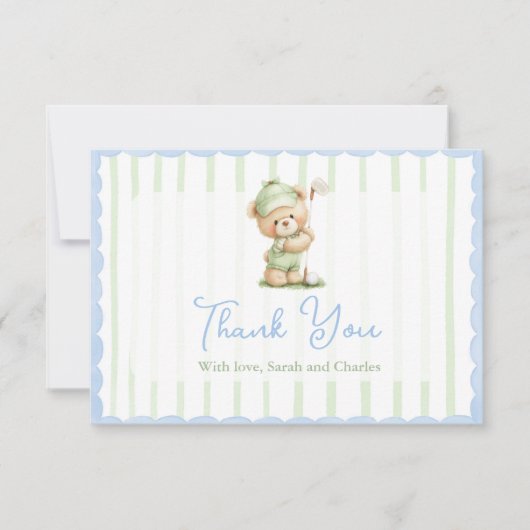 Golf Baby Shower Thank You Card Dankeskarte (Vorderseite)