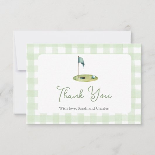 Golf  Baby Shower Thank You Card Dankeskarte (Vorderseite)