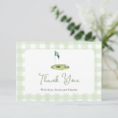 Golf Baby Shower Thank You Card Dankeskarte (Stehend Vorderseite)