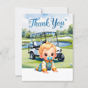 Golf-Baby-Shower Thema Junge Postkarte