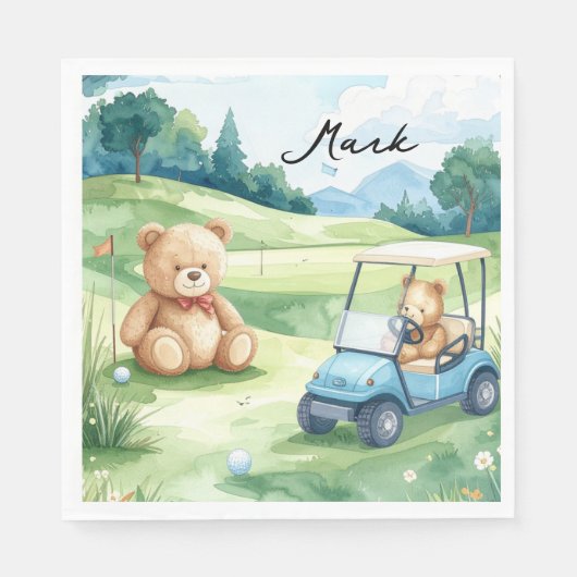 Golf-Babyboy auf Putting-Green Serviette (Vorderseite)