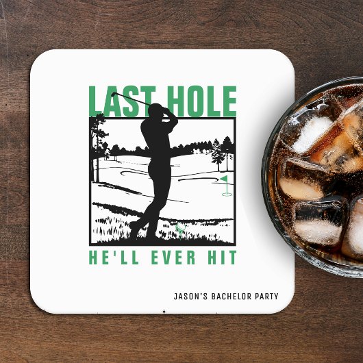 Golf Bachelor Party Funny Last Hole Er wird jemals Rechteckiger Pappuntersetzer