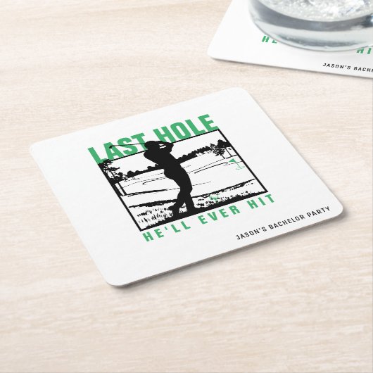 Golf Bachelor Party Funny Last Hole Er wird jemals Rechteckiger Pappuntersetzer (angewinkelt)