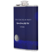 Golf Bachelor Party Golf Ball und Golfplatz blau Flachmann (Links)