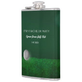 Golf Bachelor Party - Golfball und Golfplatz grün Flachmann (Links)