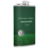 Golf Bachelor Party - Golfball und Golfplatz grün Flachmann (Rechts)