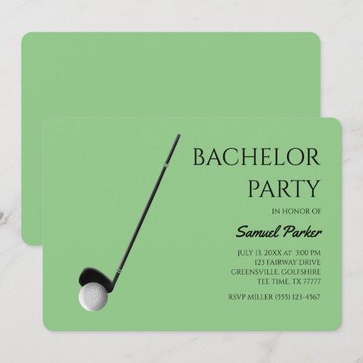 Golf Bachelor Party - Golftrip Classic Einladung (Vorne/Hinten)