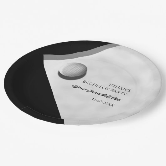 Golf Bachelor Party - Golftrip Classic Stilvoll Pappteller (Schrägansicht)