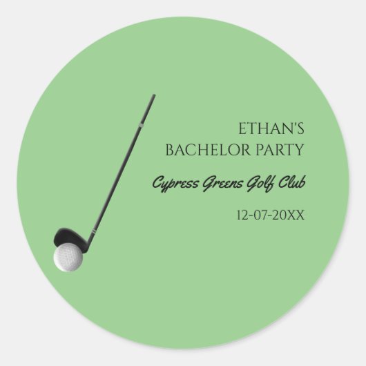 Golf Bachelor Party - Golftrip Classic Stilvoll Runder Aufkleber (Vorderseite)