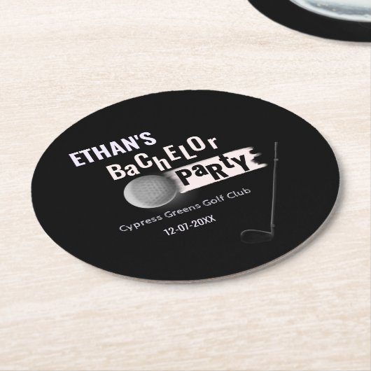 Golf Bachelor Party - Golftrip Runder Pappuntersetzer (Angewinkelt)