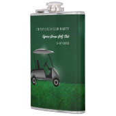 Golf Bachelor Party - Golfwagen und Golfplatz grün Flachmann (Links)