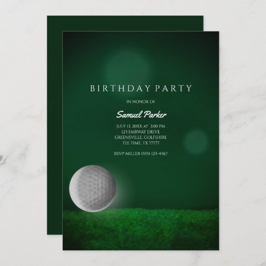 Golf Bachelor Party Green - Golf Ball - Golfer Einladung (Vorne/Hinten)