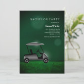 Golf Bachelor Party Green - Golfwagen - Golfspiele Einladung (Stehend Vorderseite)