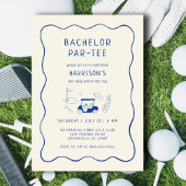 Golf Bachelor Party Letzte Hand ziehen blau gezeic Einladung