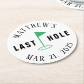 Golf Bachelor Party Letztes Loch Runder Pappuntersetzer (Angewinkelt)