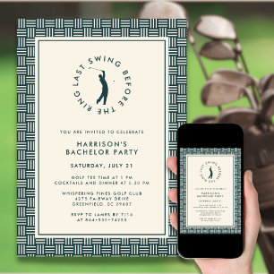 Golf Bachelor Party Letztes Swing vor dem Ring Einladung