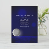 Golf Bachelor Party Navy Blue Golf Ball - Golfers Einladung (Stehend Vorderseite)