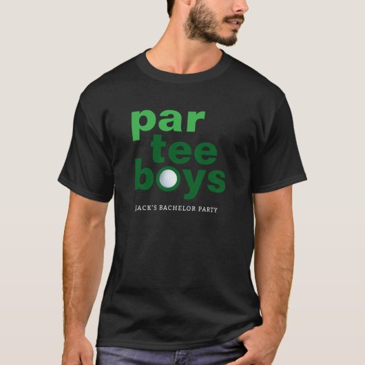 Golf Bachelor Party Par T-Shirt Boys Black (Vorderseite)
