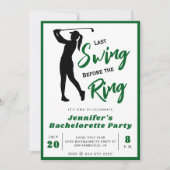 Golf Bachelorette Party Last Swing Before the Ring Einladung (Vorderseite)