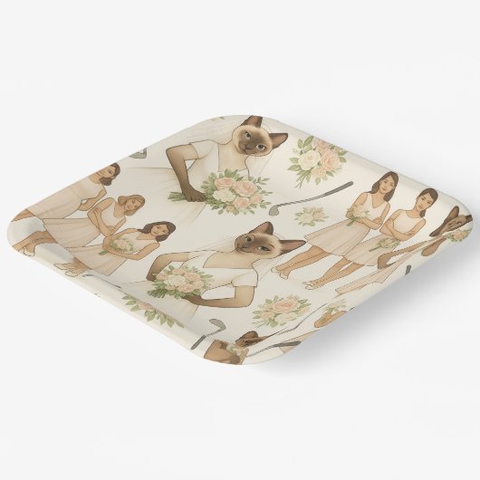 Golf Bachelorette Team Birde Pappteller (Gewinkelt)