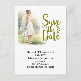 Golf Bachelorette Woman Golfer Is Golfing Postcard Postkarte