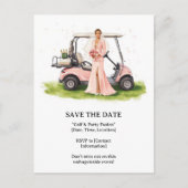 Golf  Bachelorette woman golfer is golfing  Postkarte (Vorderseite)