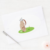 Golf Bag & Balls Ovaler Aufkleber (Umschlag)