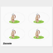 Golf Bag & Balls Ovaler Aufkleber (Blatt)