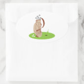 Golf Bag & Balls Ovaler Aufkleber (Tasche)