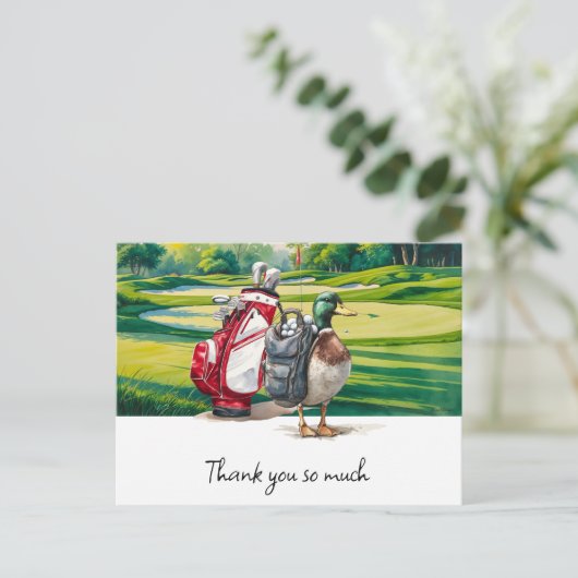 Golf Bag danke Karte Golfplatz Aquarell (Stehend Vorderseite)