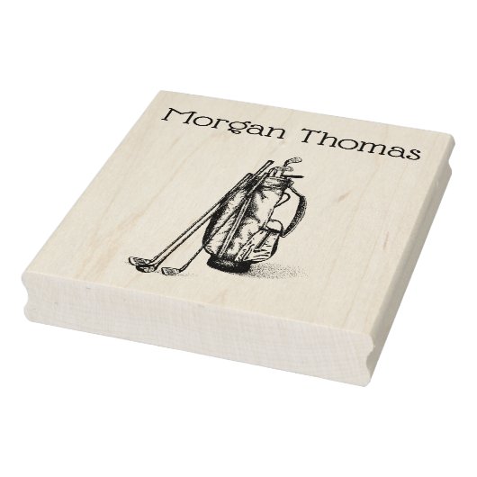 Golf Bag Golf Clubs Black Gummistempel (Stempel)