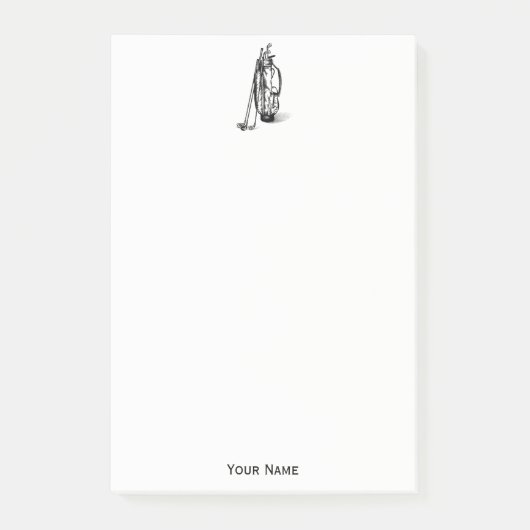 Golf Bag Golf Clubs Black Post-it Klebezettel (Vorderseite)