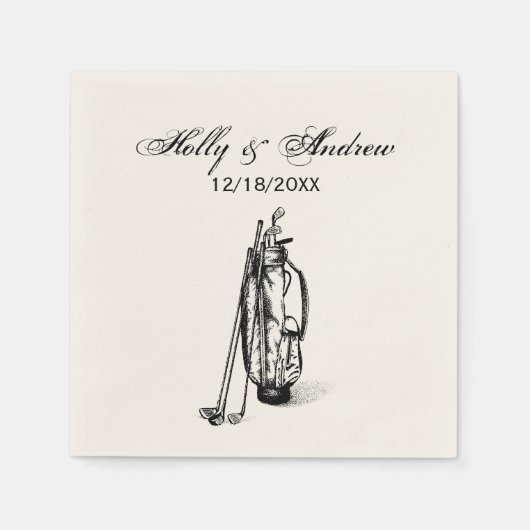 Golf Bag Golf Clubs Black Serviette (Vorderseite)