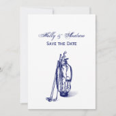 Golf Bag Golf Clubs Blue Einladung (Vorderseite)